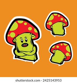 

mushroom character mascot vector illustration