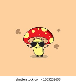 a mushroom character wearing glasses