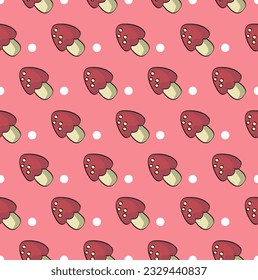 mushroom and circle graphic pattern