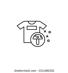 Mushroom clothes forbidden icon. Element of fabric features icon