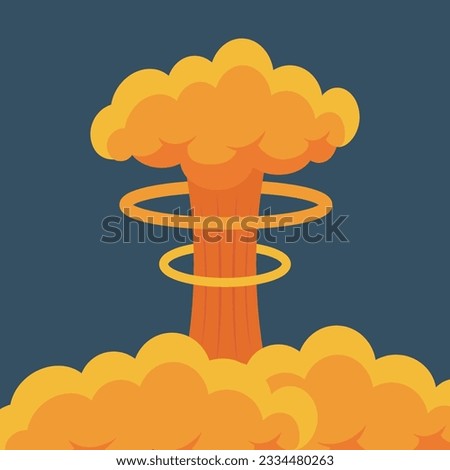 Mushroom cloud atomic bomb vector illustration background