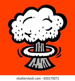 Mushroom Cloud Atomic Nuclear Bomb Explosion Fallout vector icon