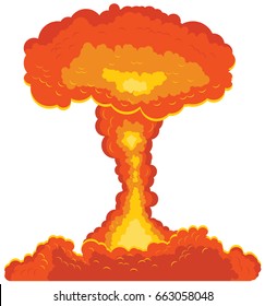 Mushroom Cloud Bomb Vector Icon