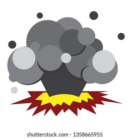 mushroom cloud flat illustration on white