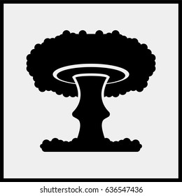 Mushroom cloud icon. Nuclear blast explosion smoke.