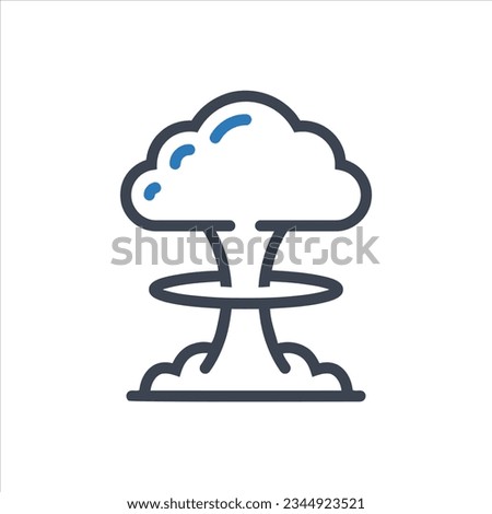 Mushroom cloud icon on white background