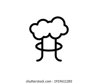 Mushroom Cloud. Nuclear Blast Explosion Smoke. Silhouette. Explosion Icon. Atomic, Hiroshima Radiation Radioactive Icon