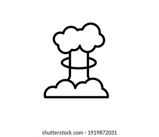 Mushroom Cloud. Nuclear Blast Explosion Smoke. Silhouette. Explosion Icon. Atomic, Hiroshima Radiation Radioactive Icon