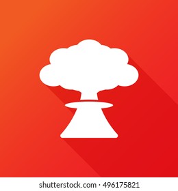 Mushroom Cloud. Nuclear Blast Explosion Smoke. Silhouette. Explosion Icon. Atomic, Hiroshima, Radiation, Radioactive Icon