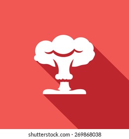 Mushroom Cloud, Nuclear Explosion Icon. Vector Illustration.