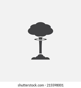 Mushroom Cloud Nuclear Explosion Silhouette Stock Vector (Royalty Free ...