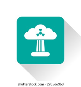 Mushroom cloud, nuclear explosion, silhouette, vector