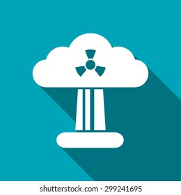 Mushroom cloud, nuclear explosion, silhouette, vector