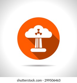 Mushroom cloud, nuclear explosion, silhouette, vector
