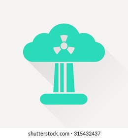 Mushroom cloud, nuclear explosion, silhouette, vector