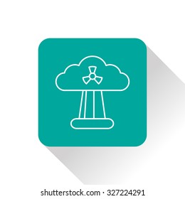 Mushroom cloud, nuclear explosion, silhouette, vector