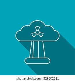 Mushroom cloud, nuclear explosion, silhouette, vector