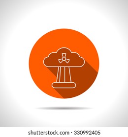 Mushroom cloud, nuclear explosion, silhouette, vector