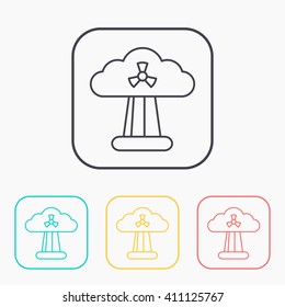 Mushroom cloud, nuclear explosion, silhouette, vector