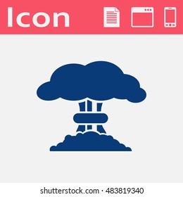 Mushroom cloud, nuclear explosion, silhouette, vector