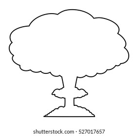 mushroom cloud, nuclear explosion silhouette,  vector symbol icon design. Beautiful illustration isolated on white background