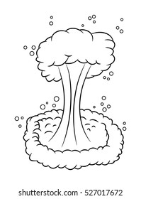 mushroom cloud, nuclear explosion silhouette,  vector symbol icon design. Beautiful illustration isolated on white background