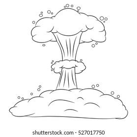 mushroom cloud, nuclear explosion silhouette,  vector symbol icon design. Beautiful illustration isolated on white background