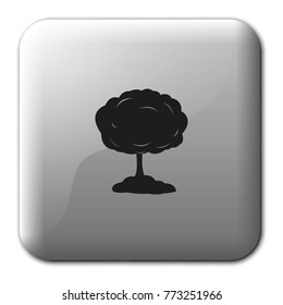Mushroom cloud, nuclear explosion silhouette. Flat vector icon.