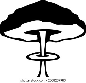 Mushroom Cloud Nuclear Explosion Vector Icon Eps 10. War Symbol