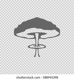 Mushroom Cloud Nuclear Explosion Vector Icon Eps 10. War Symbol On Transparent Background.