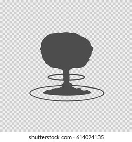 Mushroom Cloud Nuclear Explosion Vector Icon Eps 10. War Symbol On Transparent Background.