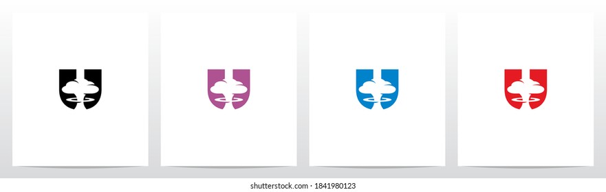 Nube De Honor En Letra Diseño De Logotipo U