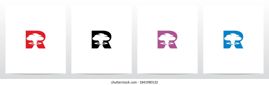 Mushroom Cloud On Letter Logo Design R