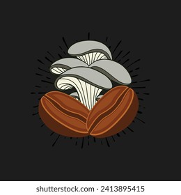 Mushroom coffee, cafe product logo