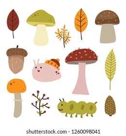 mushroom collection vector design