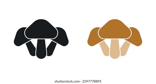 Mushroom colored icon set. Stock Vector