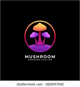 Mushroom colorful abstract logo design modern