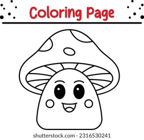 mushroom coloring page for kids.