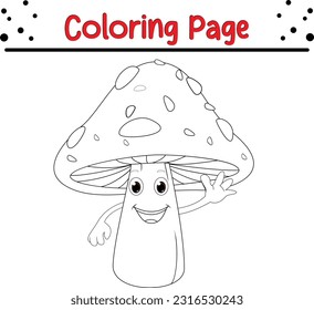 mushroom coloring page for kids.