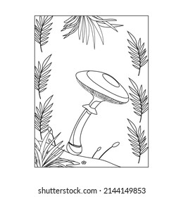 Mushroom Coloring Pages. Children Cute Mushrooms