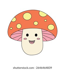 Mushroom coloring pages for kids. Trace and color mushroom. Coloring page outline of mushroom. Fun activity coloring mushroom vegetable for Kindergarten and preschool.