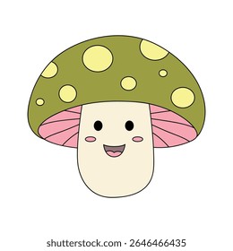 Mushroom coloring pages for kids. Trace and color mushroom. Coloring page outline of mushroom. Fun activity coloring mushroom vegetable for Kindergarten and preschool.