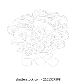 Mushroom coloring pages premium vector