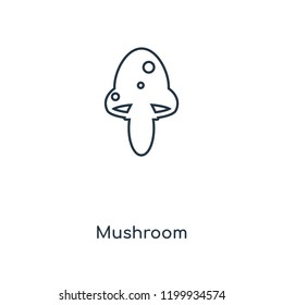 Mushroom concept line icon. Linear Mushroom concept outline symbol design. This simple element illustration can be used for web and mobile UI/UX.