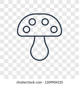 Mushroom concept vector linear icon isolated on transparent background, Mushroom concept transparency concept in outline style