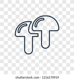 Mushroom concept vector linear icon isolated on transparent background, Mushroom concept transparency concept in outline style
