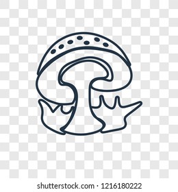 Mushroom concept vector linear icon isolated on transparent background, Mushroom concept transparency concept in outline style