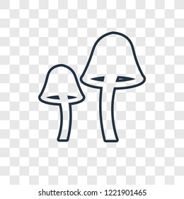 Mushroom concept vector linear icon isolated on transparent background, Mushroom concept transparency concept in outline style