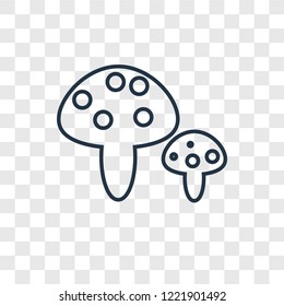 Mushroom concept vector linear icon isolated on transparent background, Mushroom concept transparency concept in outline style