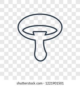 Mushroom concept vector linear icon isolated on transparent background, Mushroom concept transparency concept in outline style